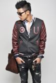 Baseball Jacket com mangas sintética.
